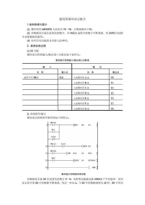 《PLC应用与实践(三菱)》 配套教学案例：数码管循环显示数字