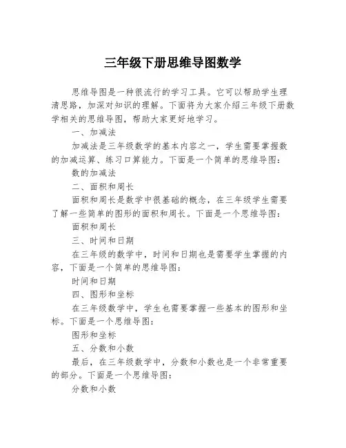 三年级下册思维导图数学