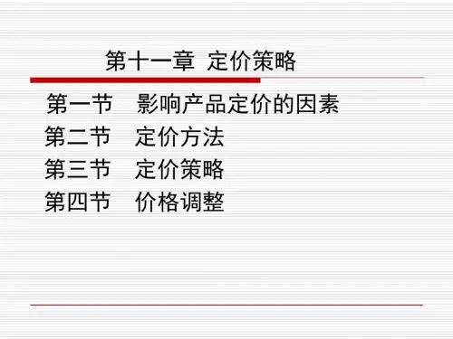 定价策略概述