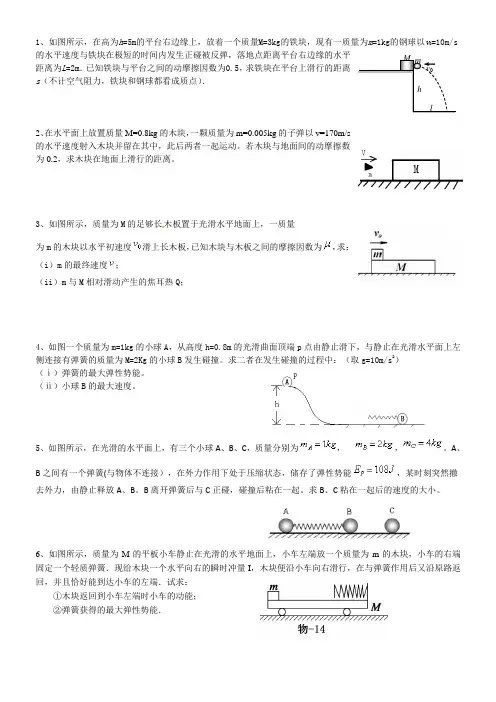动量守恒定律专题