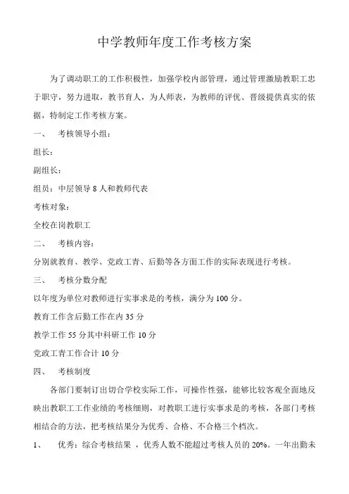 初中德育工作量化考核细则