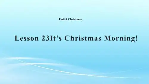 冀教版六年级英语上册Lesson 23 It’s Christmas Morning课件