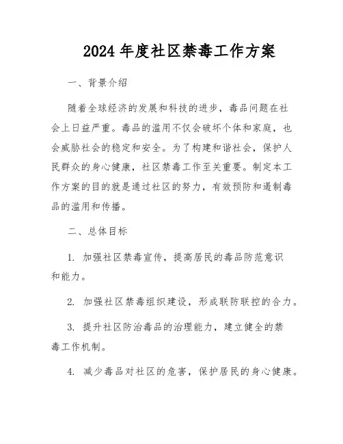 2024年度社区禁毒工作方案