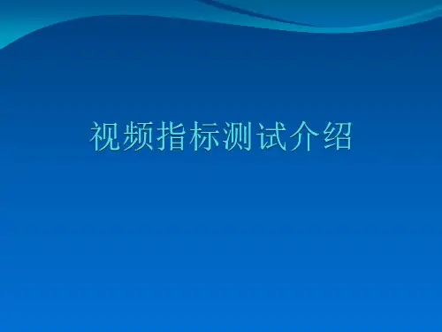 视频指标测试介绍