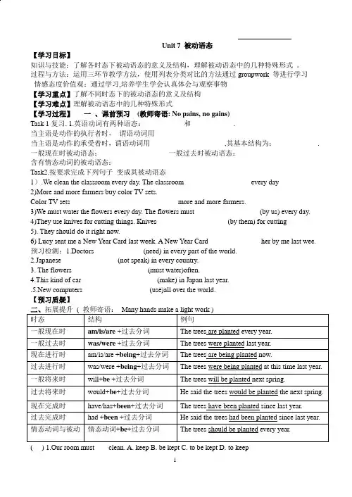 Unit 7Unit 7 Teenagers should be allowed to choose their own clothes.公开课教学案