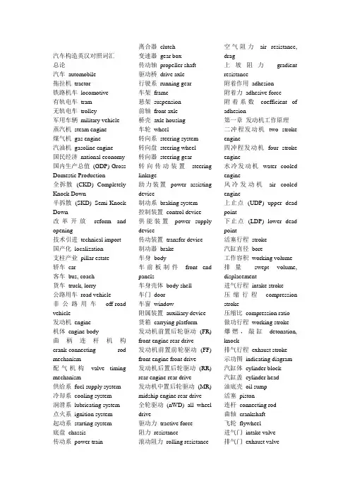 汽车构造英语