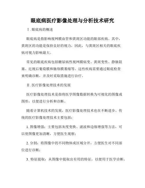 眼底病医疗影像处理与分析技术研究