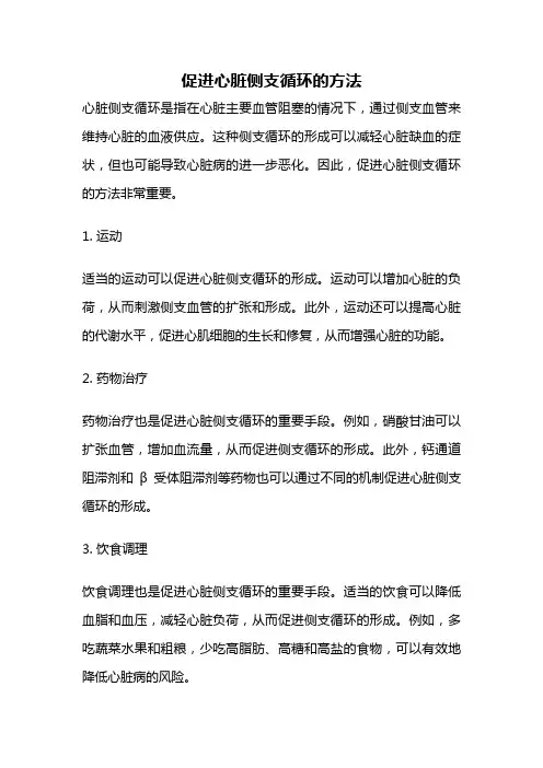 促进心脏侧支循环的方法