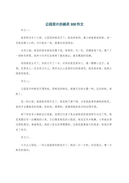 公园里开的桃花300作文