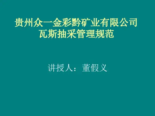 瓦斯抽采管理规范