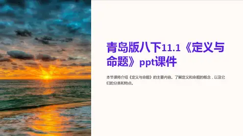青岛版八下11.1《定义与命题》课件
