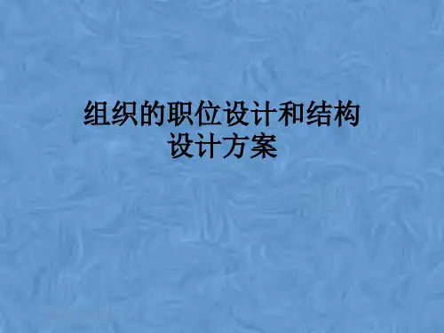 组织的职位设计和结构设计方案