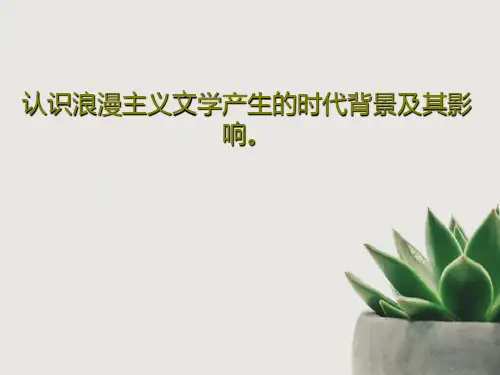 认识浪漫主义文学产生的时代背景及其影响。26页PPT