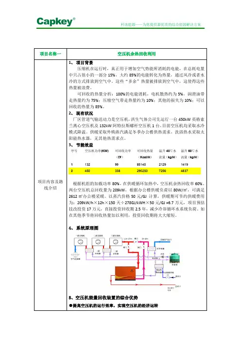 空压机余热回收利用方案