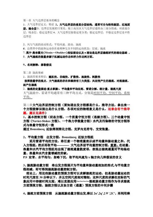 边界层复习资料