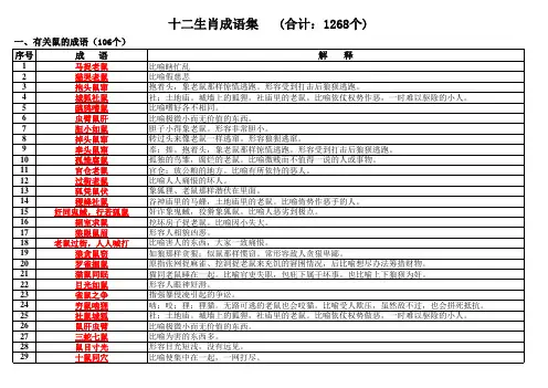 十二生肖成语集(1268个)