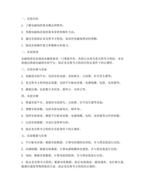 南航电磁场实验报告