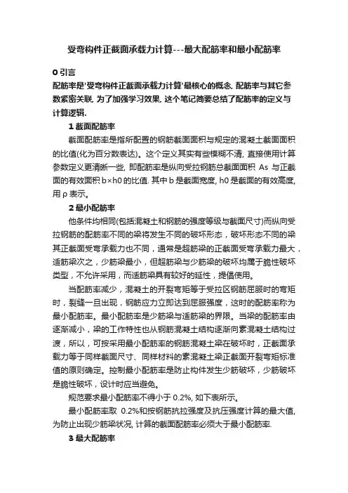 受弯构件正截面承载力计算---最大配筋率和最小配筋率