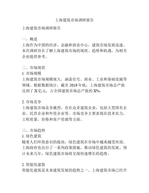 上海建筑市场调研报告