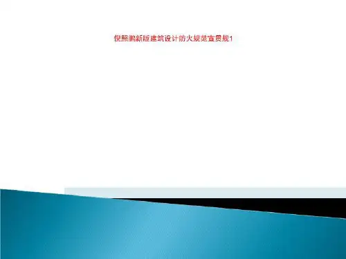 倪照鹏新版建筑设计防火规范宣贯规1
