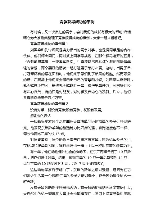 竞争获得成功的事例
