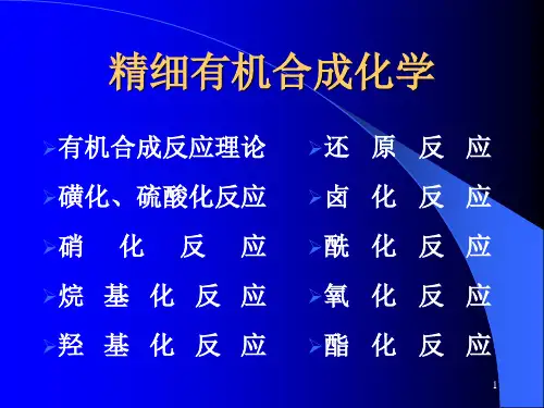 精细有机合成单元反应基础PPT课件