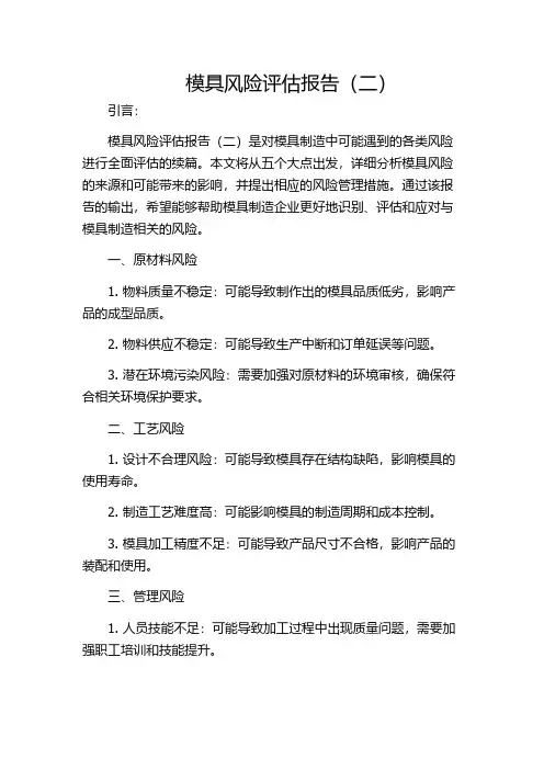 模具风险评估报告(二)