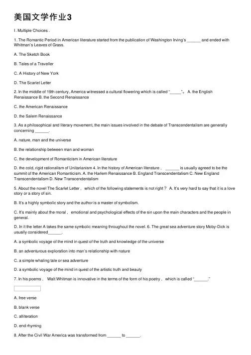 美国文学作业3