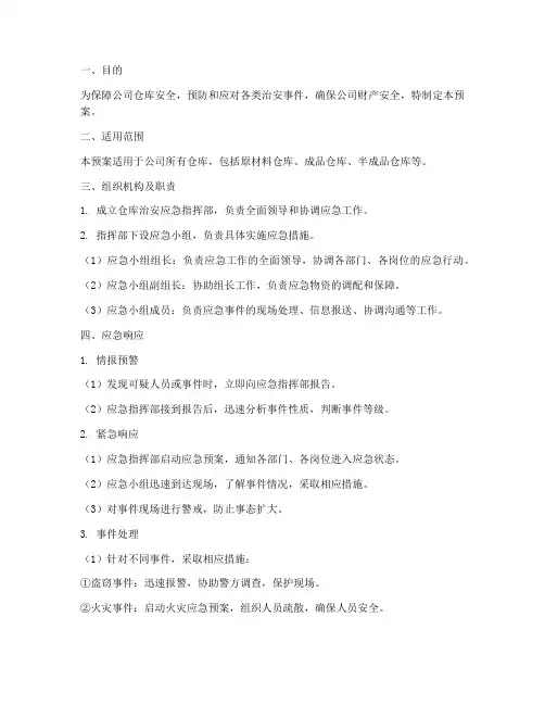 仓库治安应急预案