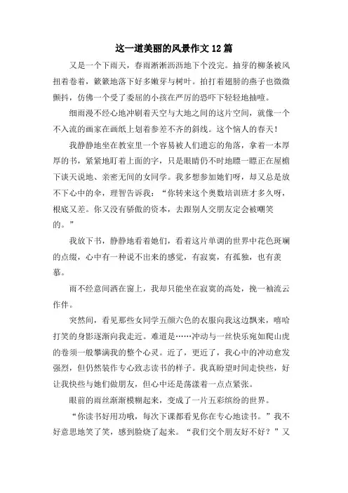 这一道美丽的风景作文12篇