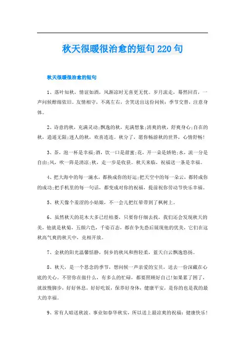 秋天很暖很治愈的短句220句