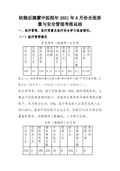 医疗质量与安全管理分析总结