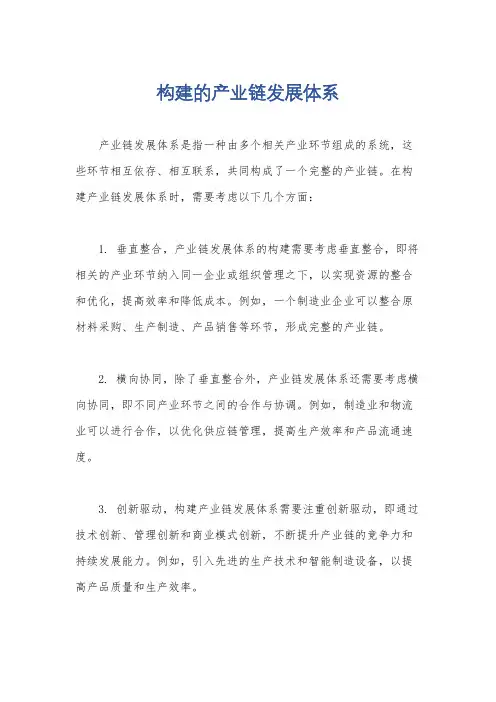 构建的产业链发展体系