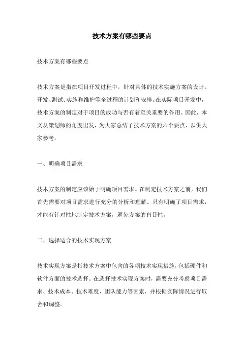 技术方案有哪些要点