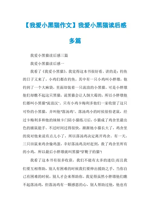 【我爱小黑猫作文】我爱小黑猫读后感多篇