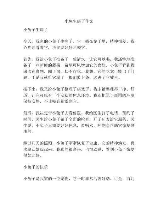 小兔生病了作文
