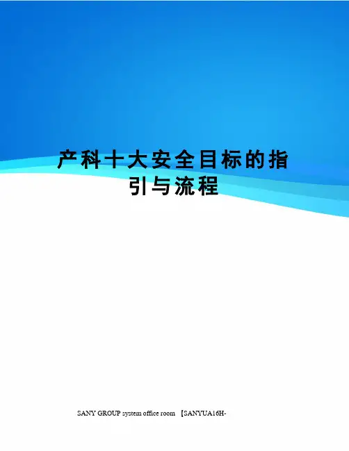 产科十大安全目标的指引与流程