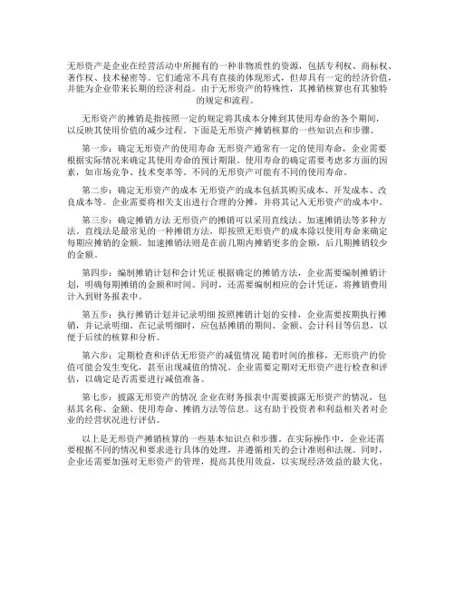 无形资产摊销核算的知识点