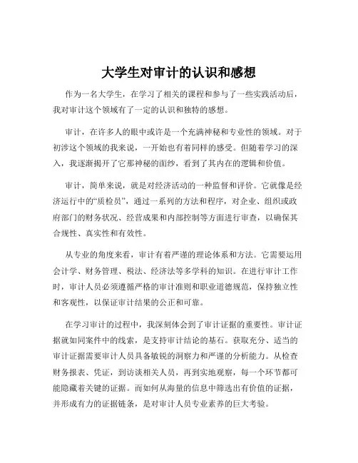 大学生对审计的认识和感想