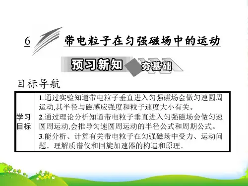 高中物理(人教版)选修31教学课件：第三章-6-带电粒子在匀强磁场中的运动可编辑全文