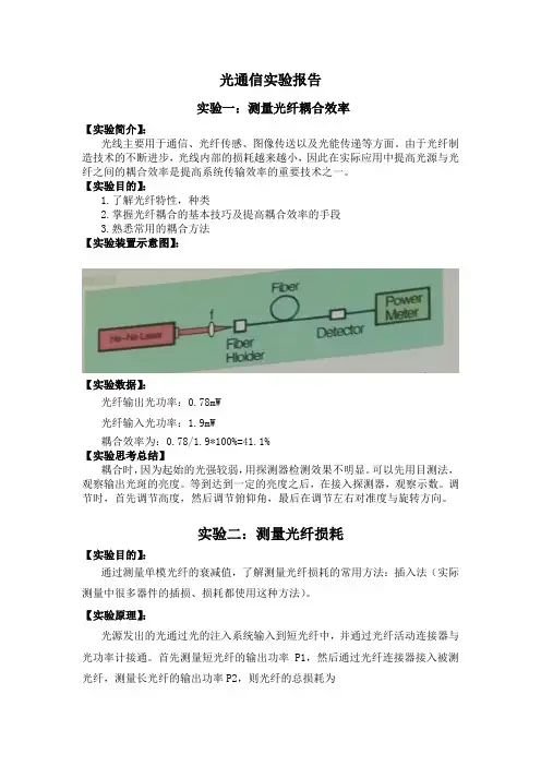 光通信实验报告
