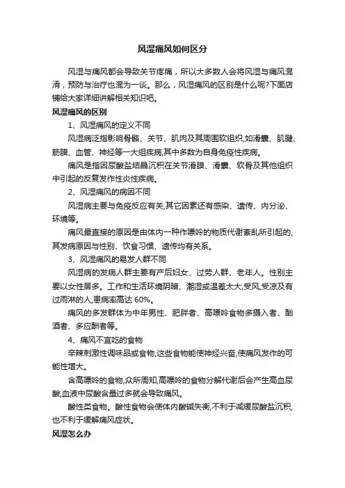 风湿痛风如何区分