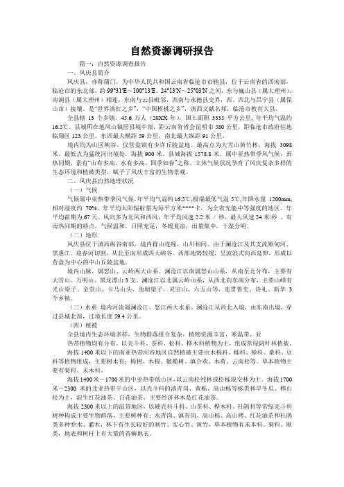 自然资源调研报告