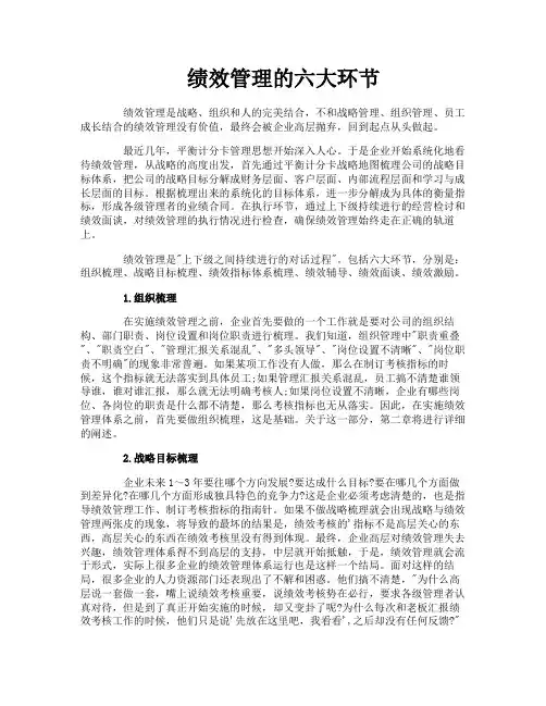 绩效管理的六大环节