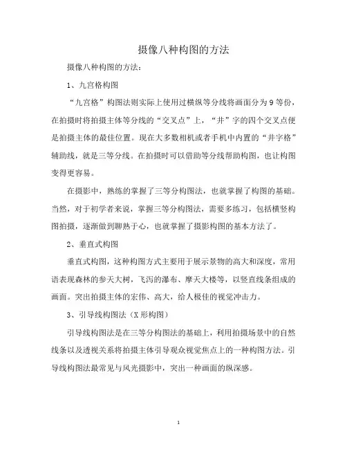 摄像八种构图的方法