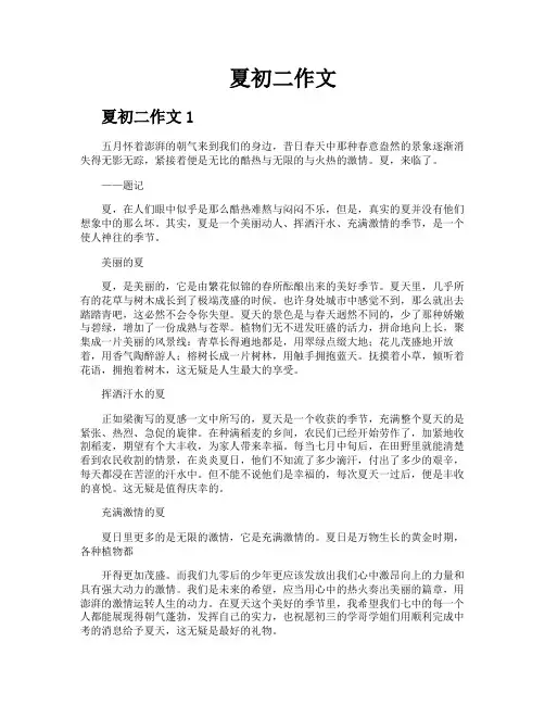 夏初二作文