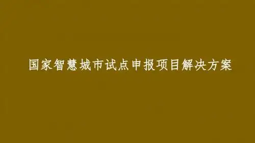最新版国家智慧城市试点申报项目解决方案