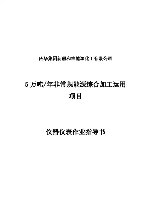 仪表作业指导书