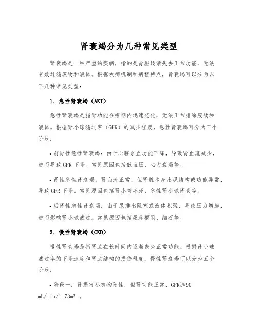 肾衰竭分为几种常见类型