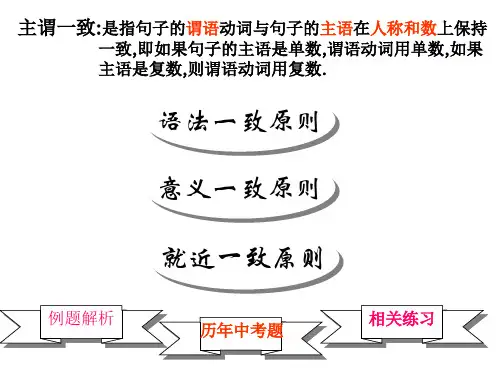 九年级英语复习主谓一致课件30张